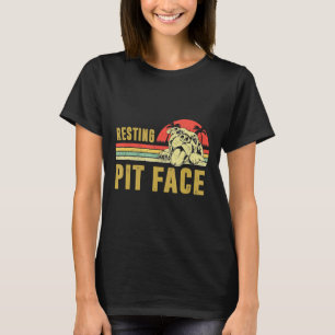 Vintage Dog Pitbull Resting Pit Face Funny Pitbull T-Shirt
