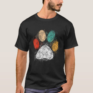 Vintage Dog Puppy Dog Paw Print Dog Love Pet Paw T T-Shirt