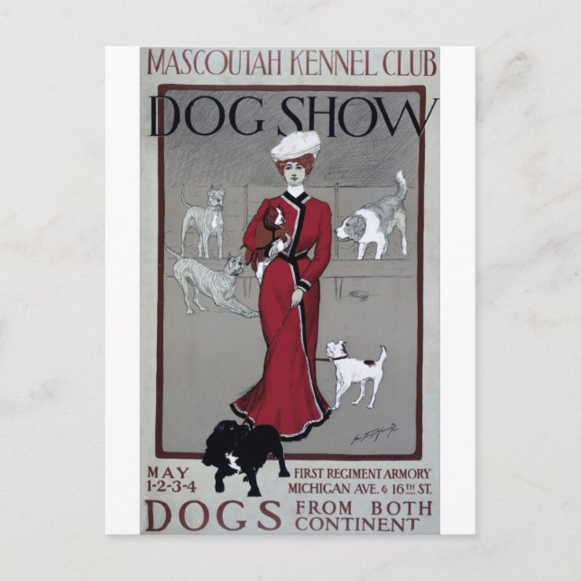 Vintage Dog Show Mascoutah Kennel Club Postcard (Front)