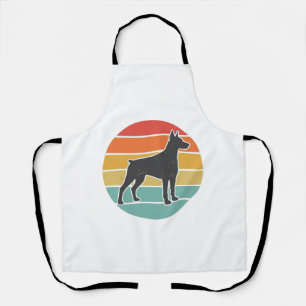Vintage Dog Sunset Silhouette Vector Design_1 Apron