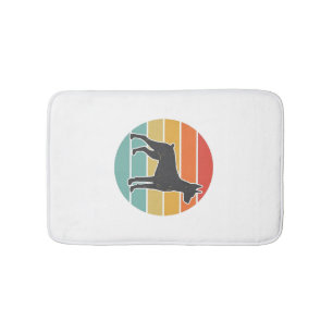 Vintage Dog Sunset Silhouette Vector Design_1 Bath Mat