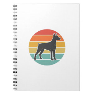 Vintage Dog Sunset Silhouette Vector Design_1 Notebook