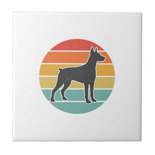 Vintage Dog Sunset Silhouette Vector Design_1 Tile