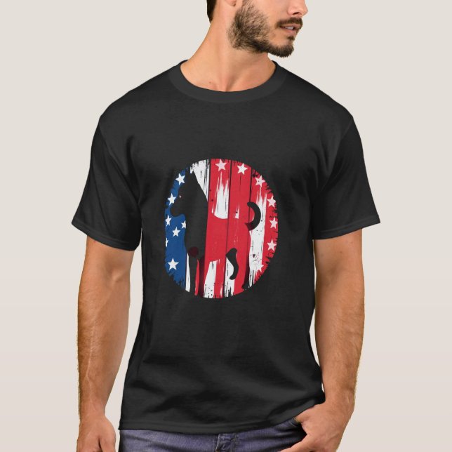 Vintage Dog USA Flag T-Shirt (Front)