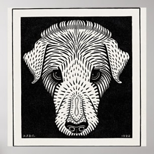 Vintage Dog's Head by Julie de Graag - Fine Art Poster