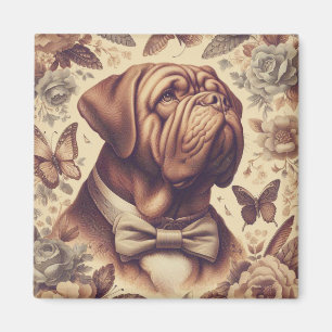 Vintage Dogue de Bordeaux Illustration Magnet