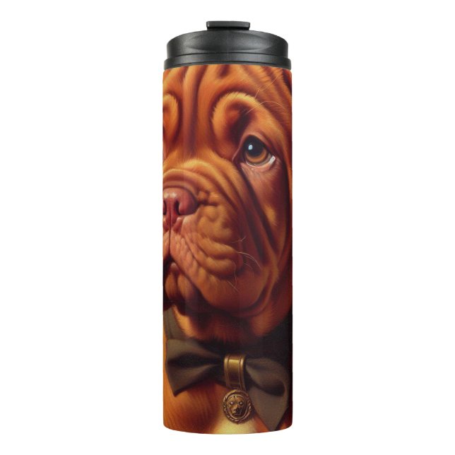 Vintage Dogue de Bordeaux Painting Thermal Tumbler (Front)