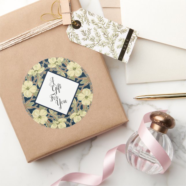 Vintage Dogwood Floral Sticker (Gifting)