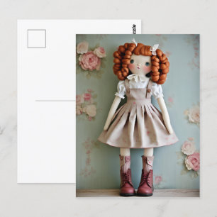 Vintage Doll Collection Redhead Clarissa Postcard