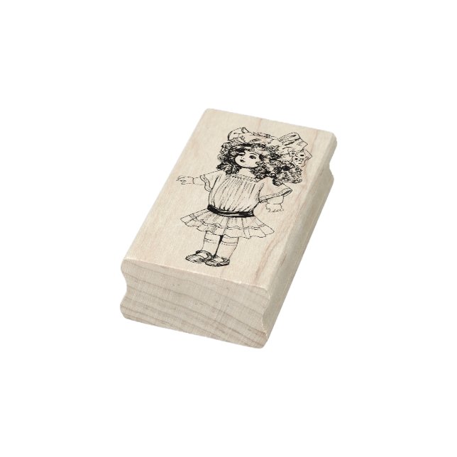 Vintage Doll Rubber Art Stamp (Stamp)