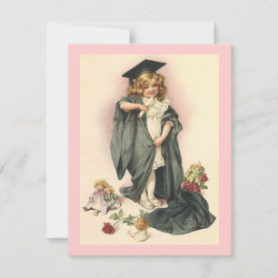 Vintage Dolls Roses Graduation 2012 Sweet Pink Ver Invitation