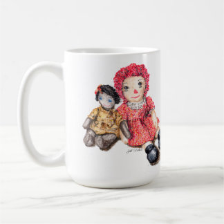 Vintage Dolls with Friendship Saying Coffee Mug
