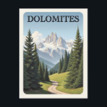 Vintage Dolomites Mountains Italy Landscape Postcard<br><div class="desc">Anyone would love to receive this vintage travel postcard featuring a retro illustration of the landscape of the Dolomites mountains in Italy!</div>