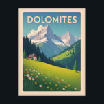 Vintage Dolomites Mountains Italy Landscape Postcard<br><div class="desc">Anyone would love to receive this vintage travel postcard featuring a retro illustration of the landscape of the Dolomites mountains in Italy!</div>