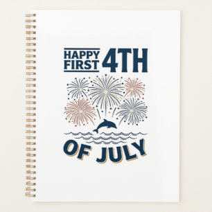 Vintage Dolphin 4th of July Fireworks Shirt Design Planner
