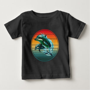 Vintage Dolphin Ocean Sea Creature Dolphins Baby T-Shirt
