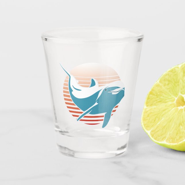 Vintage Dolphin Shot Glass (Front)