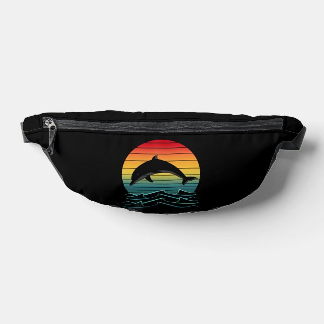 Vintage Dolphin Sunset Ocean Bum Bags (Lay Down)