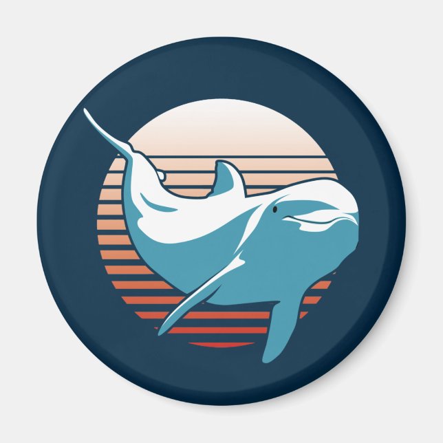 Vintage Dolphin T-Shirt Magnet (Front)
