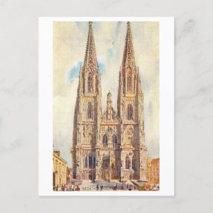Vintage Dom/Cathedral in Regensburg, Germany Postcard