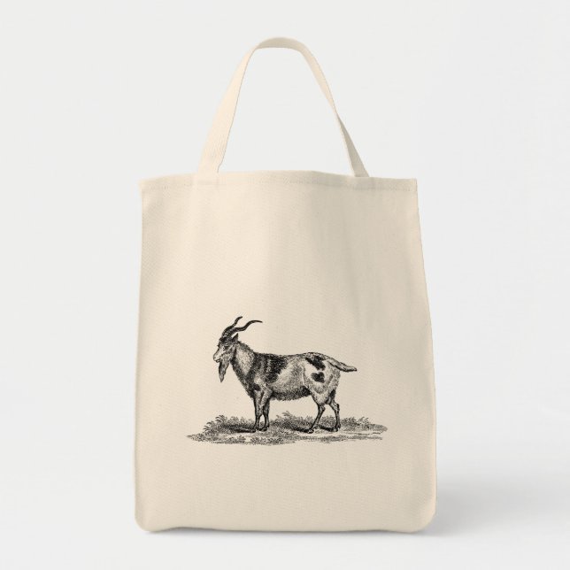 Vintage Domestic Goat Illustration - 1800's Goats Tote Bag (Front)