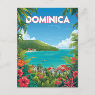 Vintage Dominica Tropical Island Travel Postcard