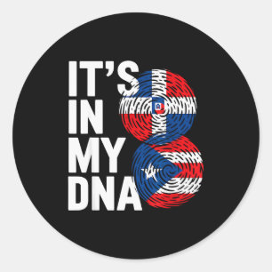 Vintage Dominican And Puerto Rican Dna Heritage Fl Classic Round Sticker