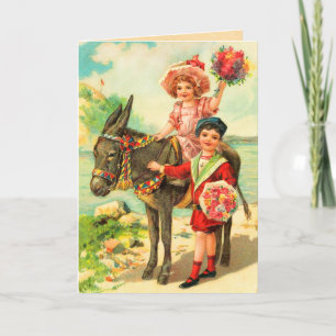 Vintage Donkey Birthday Card