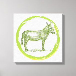 Vintage Donkey Canvas Print