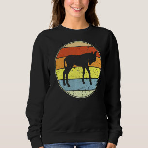 Vintage Donkey Retro Donkey Silhouette Cute Donkey Sweatshirt