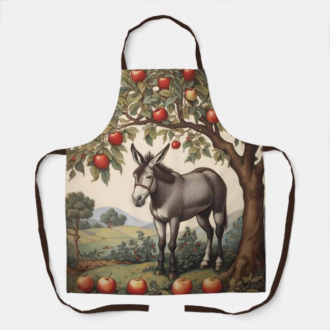 Vintage Donkey Under An Apple Tree Apron (Front)