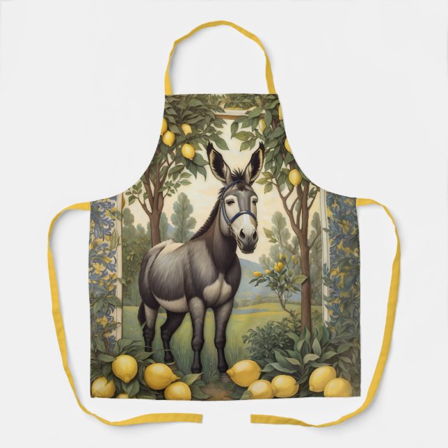 Vintage Donkey Under the Lemon Trees Apron (Front)