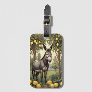 Vintage Donkey Under the Lemon Trees Luggage Tag