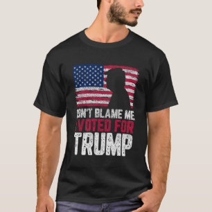 Vintage Don't Blame Me I Voted For Trump USA Flag T-Shirt