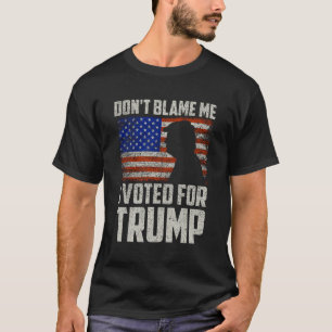 Vintage Don't Blame Me I Voted For Trump USA Flag  T-Shirt