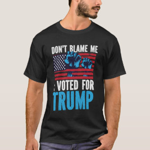 Vintage Don't Blame Me I Voted For Trump USA Flag  T-Shirt