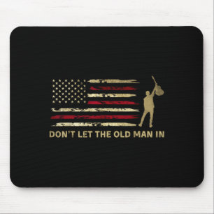 Vintage Don't Let The Old Man In American Flag Gui Mouse Pad