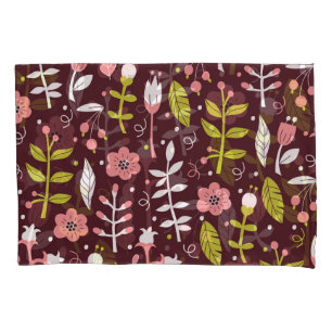 Vintage Doodle Floral Seamless Pattern Pillowcase