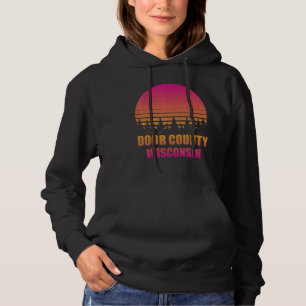 Vintage Door County Wisconsin WI Retro 80s 90s Gra Hoodie