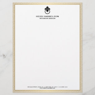 Vintage Door Knocker Logo Gold/Black Border Custom Letterhead