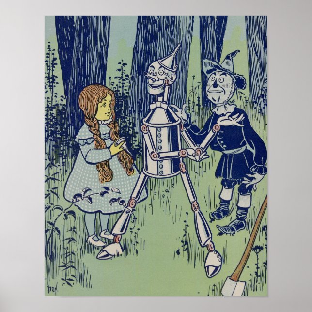 Vintage Dorothy, Tinman, and Scarecrow Poster (Front)