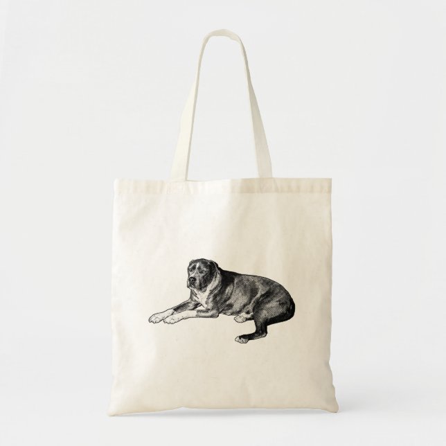 Vintage Dot Style – Loyal Dog Tote Bag (Front)