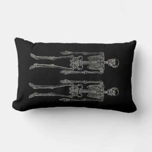 Vintage Double Human Skeleton Illustration Lumbar Cushion