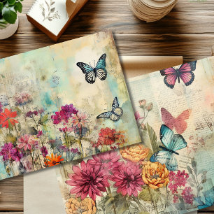 Vintage Double-Sided Butterfly Scrapbook Paper