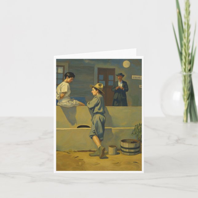 Vintage Doughboy Courting his girl Thank You Card (Front)