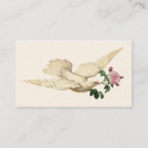 Vintage Dove and Rose ivory Business Card