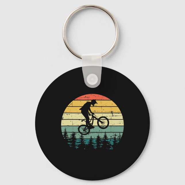 Vintage Downhill MTB Mountain Bike Key Ring (Front)