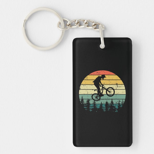 Vintage Downhill MTB Mountain Bike Key Ring (Front)