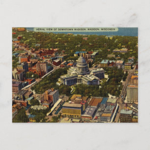 Vintage, Downtown Madison, Wisconsin Postcard