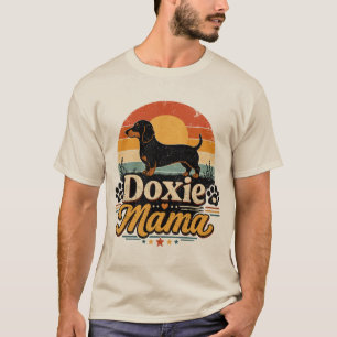 Vintage Doxie Mama Retro Sunset Dachshund Dog T-Shirt